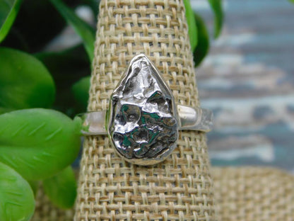 STERLING SILVER CAMPO DEL CIELO RING SIZE 7 ROCK STONE LAPIDARY SPECIMEN