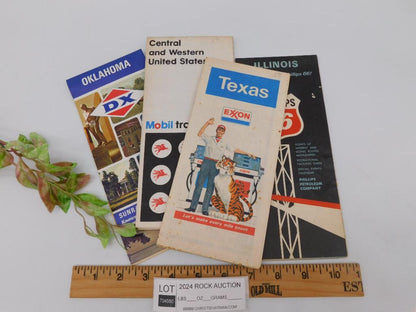 Lot of 4 Vintage Gas Station Road Maps