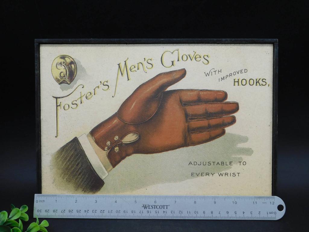 Fosters Mens Gloves Advertising Print in Frame