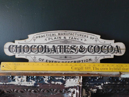 Decorative Sign Featuring Chocolates & Cocoa Design