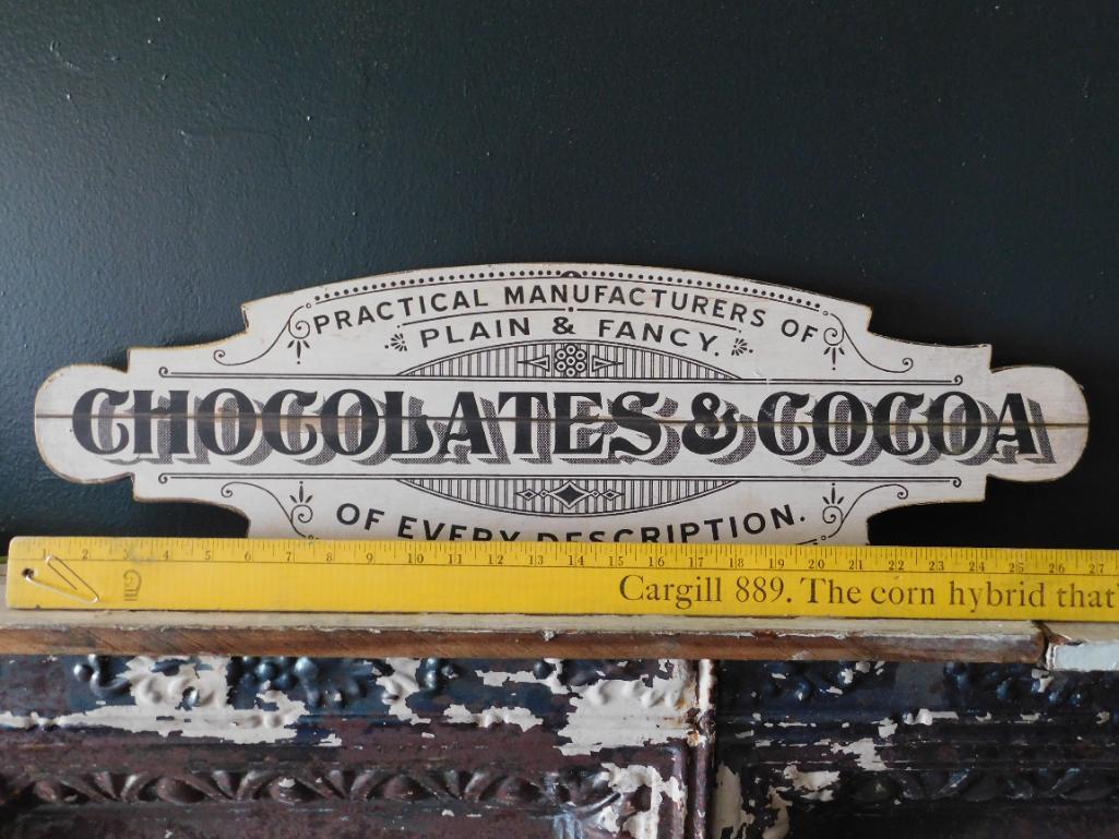 Decorative Sign Featuring Chocolates & Cocoa Design