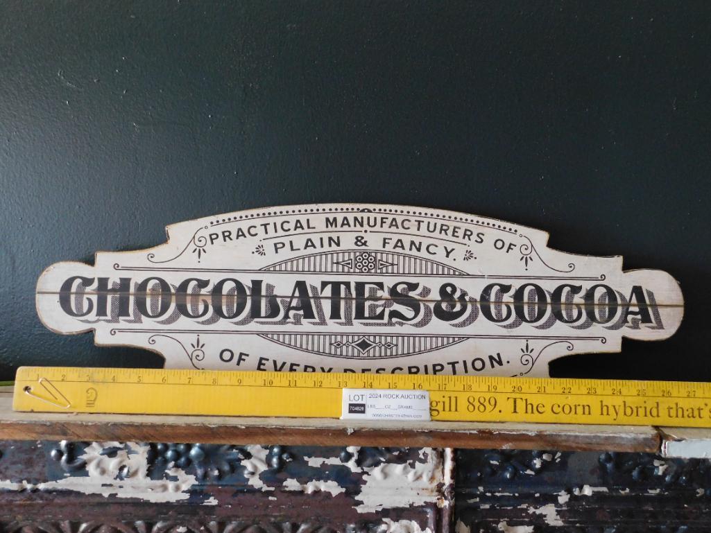 Decorative Sign Featuring Chocolates & Cocoa Design