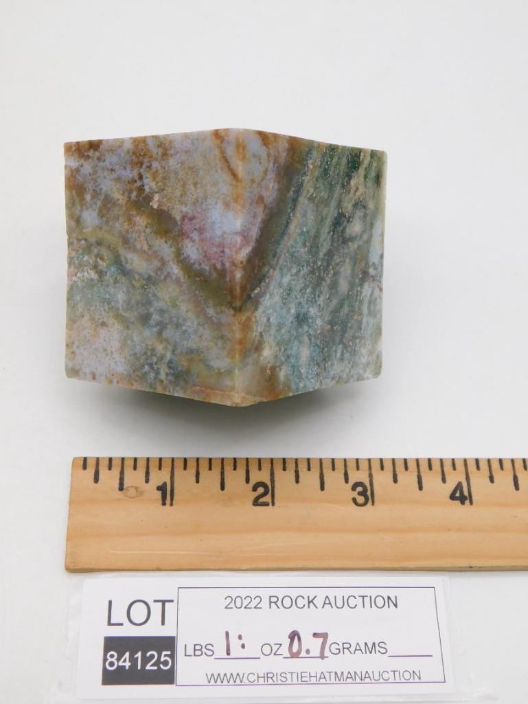 OCEAN JASPER BALANCING CUBE ROCK STONE LAPIDARY SPECIMEN