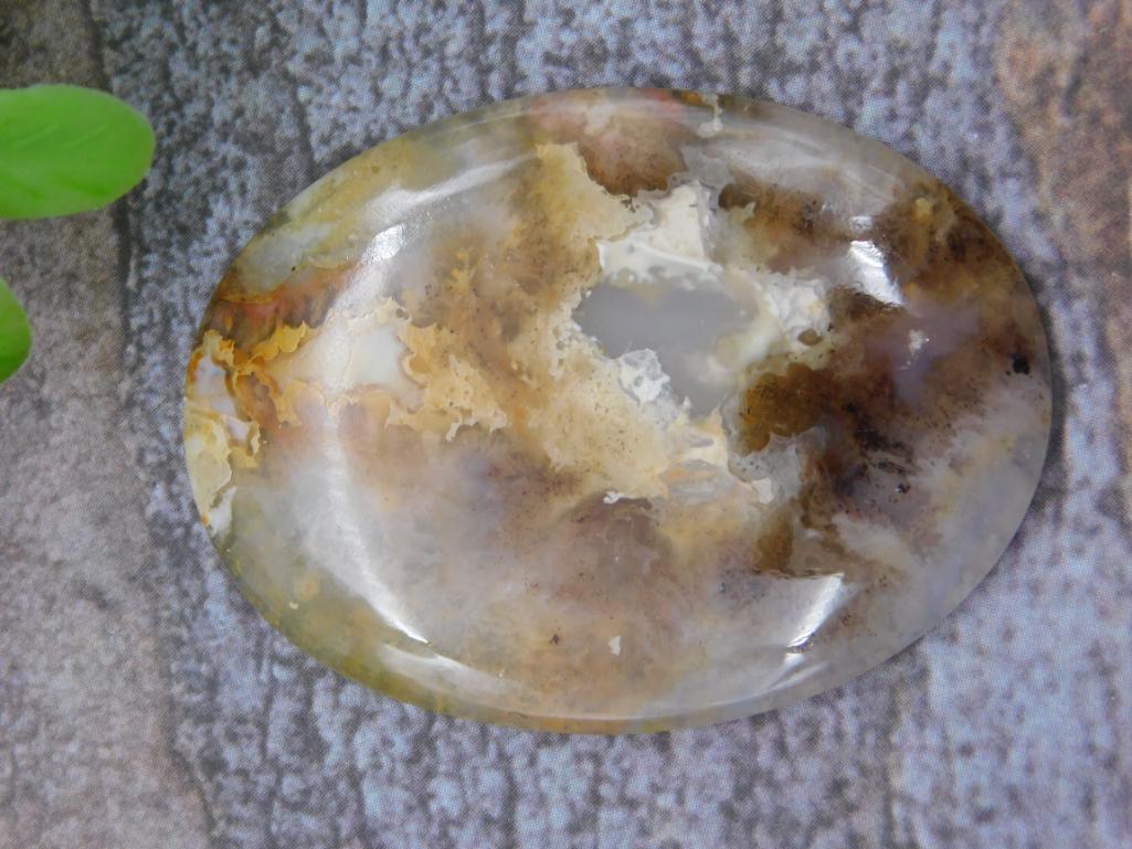 PLUME AGATE CABOCHON ROCK STONE LAPIDARY SPECIMEN 87406