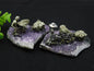 PYRITE MINERS ON AMETHYST ROCK STONE LAPIDARY SPECIMEN