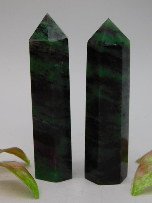 RUBY IN ZOISITE TOWERS ROCK STONE LAPIDARY SPECIMEN