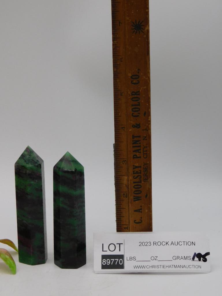 RUBY IN ZOISITE TOWERS ROCK STONE LAPIDARY SPECIMEN