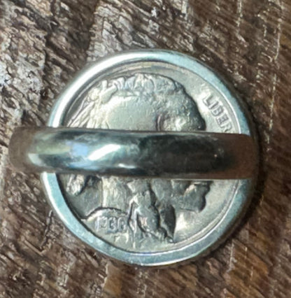 Buffalo nickel ring, sterling silver