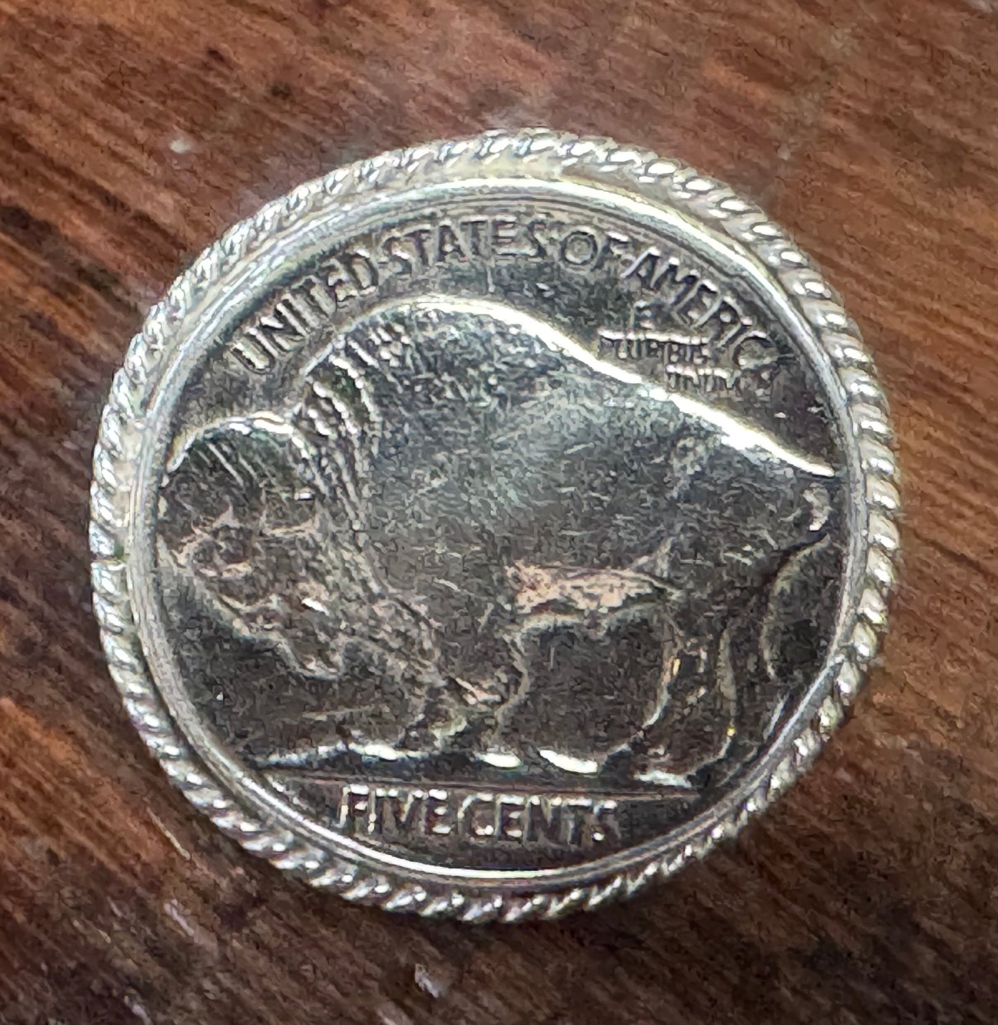 Buffalo nickel ring, sterling silver